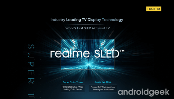 Realme anuncia a primeira Smart TV SLED 4K do mundo